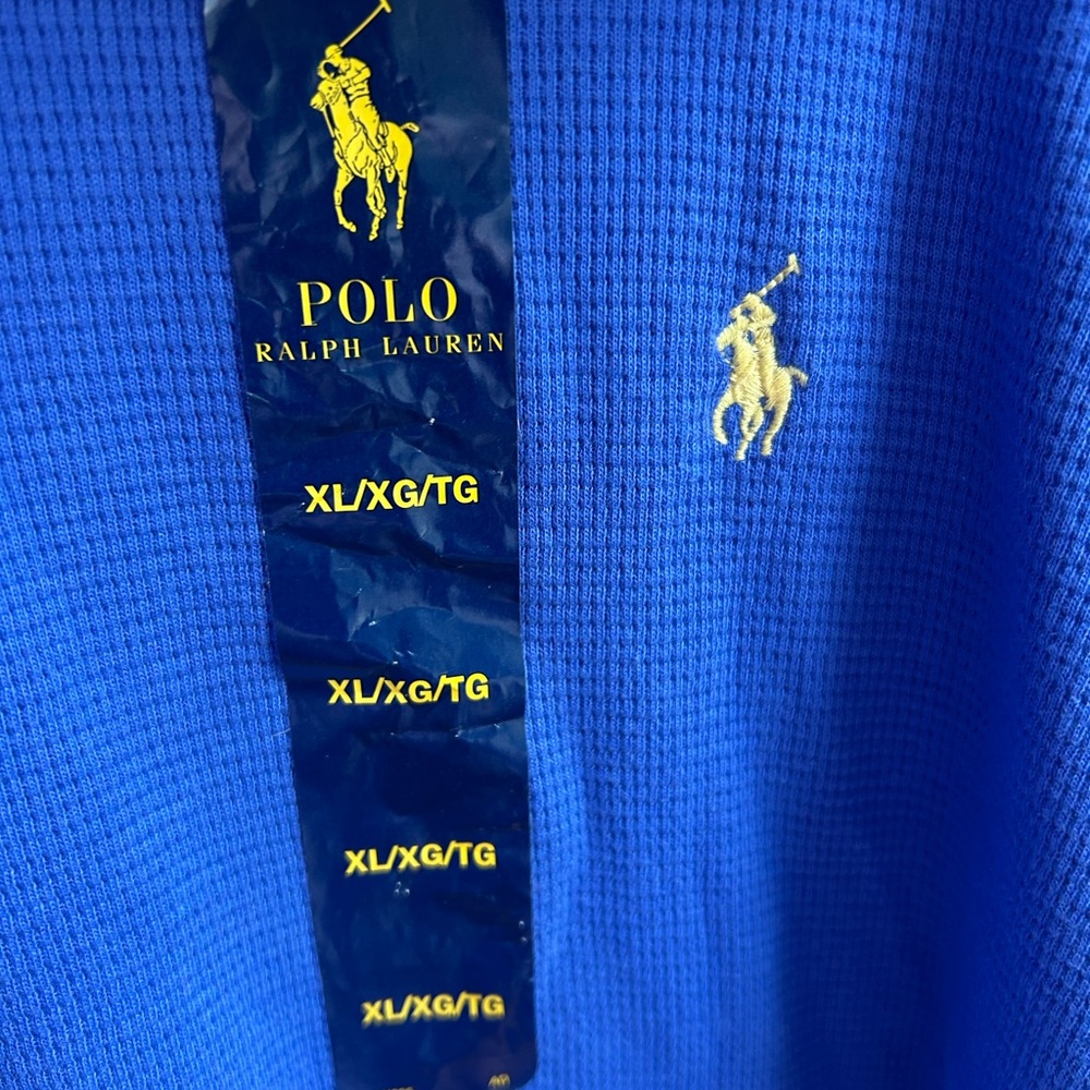 Polo by Ralph Lauren Royal Blue Waffle Knit Top - Picture 3 of 4